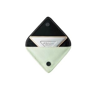 Prada Limited Edition Compact Triangle Mirror w/ Pistachio Pouch